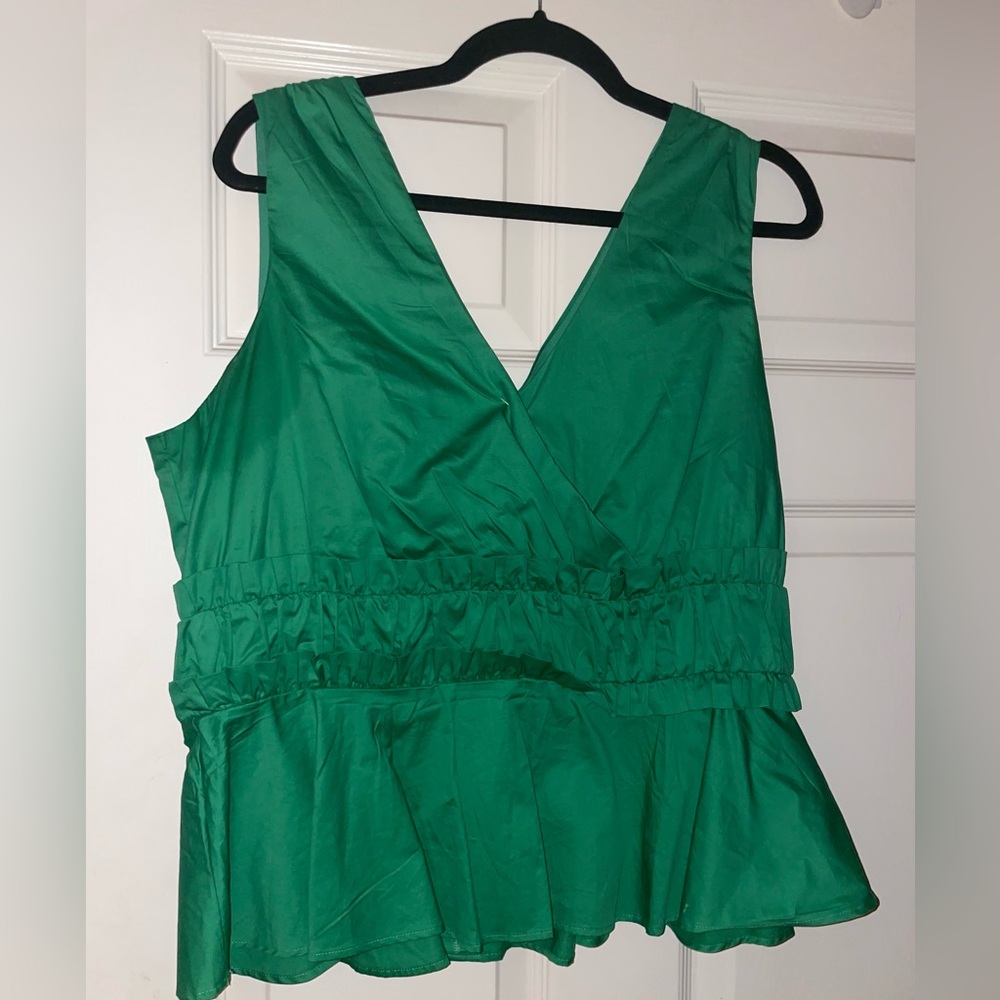 Express emerald green peplum blouse